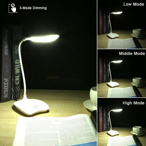 

table lamps 14 leds usb charging reading light 3 mode flexible with clip no flash frequency protection vision lamp