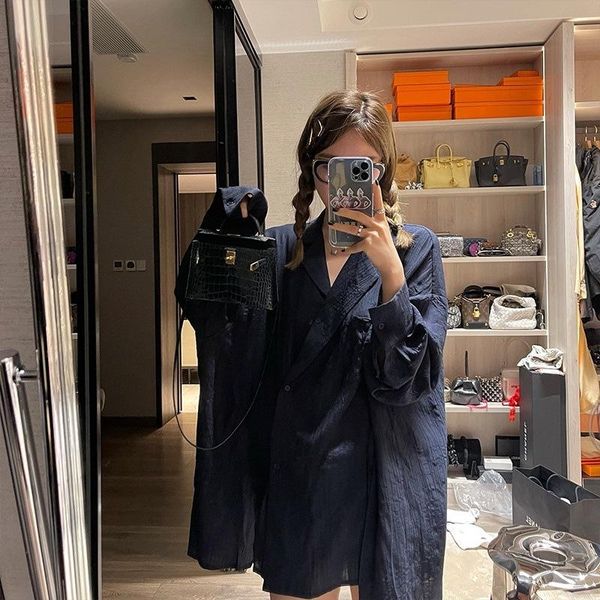 

women's jackets floating pleated suit shirt summer design feeling lazy wind loose sunscreen coat, Black;brown