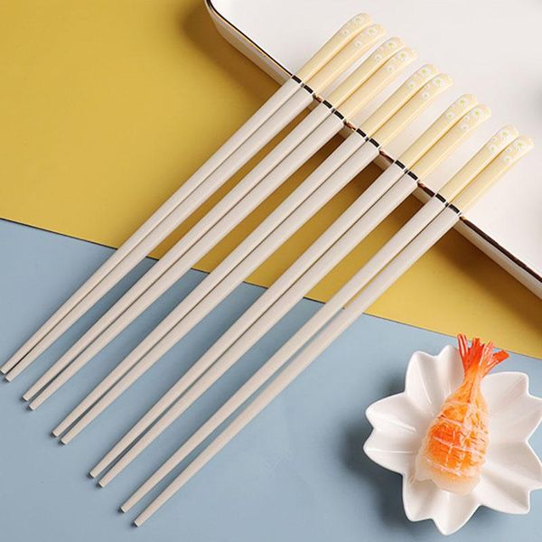 

chopsticks for household sunflower pattern kitchen supplies nice gift 1pair alloy non-slip tableware japanese style 24.3cm