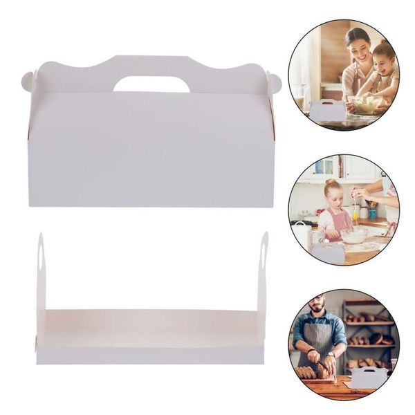 

long shape cake box pastries cookies cakes pies storage paper gift wrap