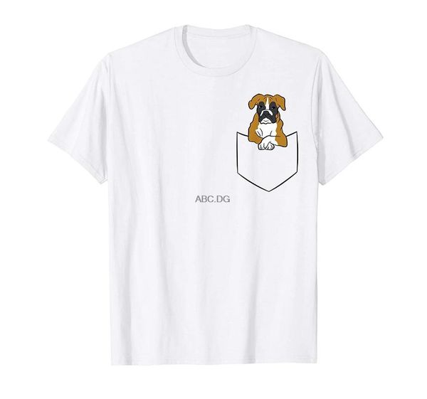 

men's t-shirts boxer dog in pocket funny a t-shirt, White;black