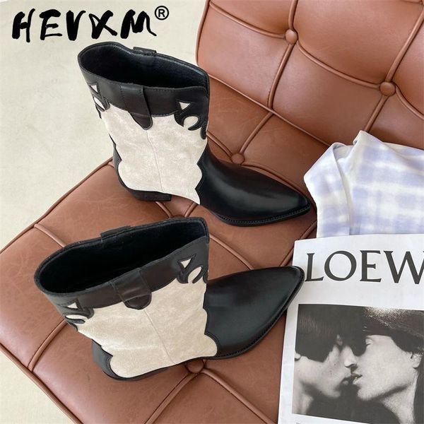 

boots female autumn white cowboy vintage western ankle short cowgirl retro high shoes with heel for women girl 2021 cossacks, Black