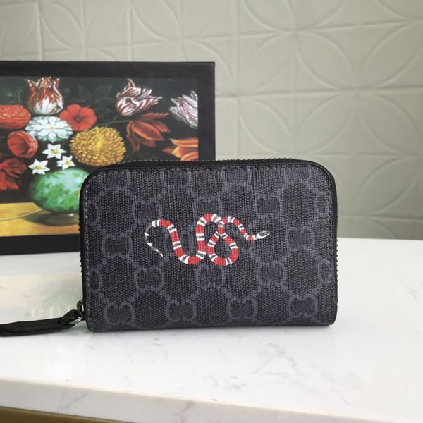 

classic bee digram letters designers wallet mens womens leather bags luxurys fashion snake stripe pattern coin purse italy lady card holder, Red;black