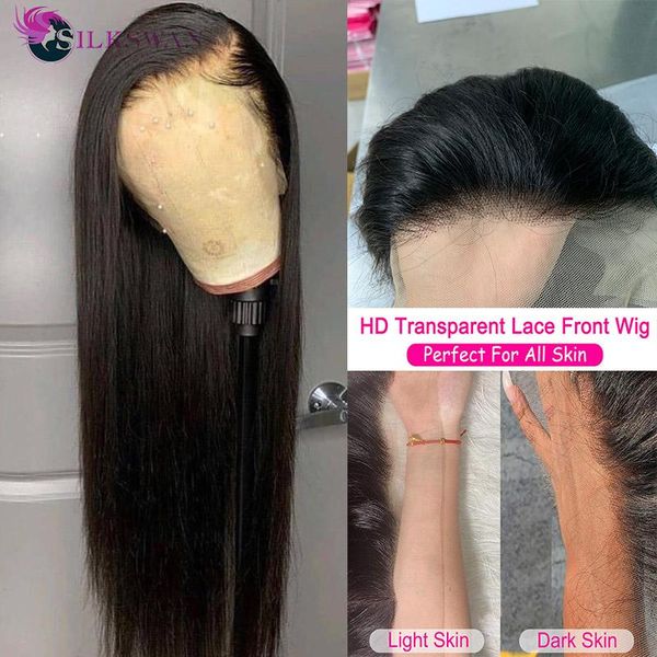 

lace wigs hd transparent frontal wig human hair straight natural color for women brazilian glueless, Black;brown