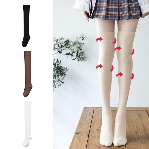 

socks & hosiery spring and autumn ladies pressure stovepipe calf middle tube jk high over the knee black stockings, Black;white