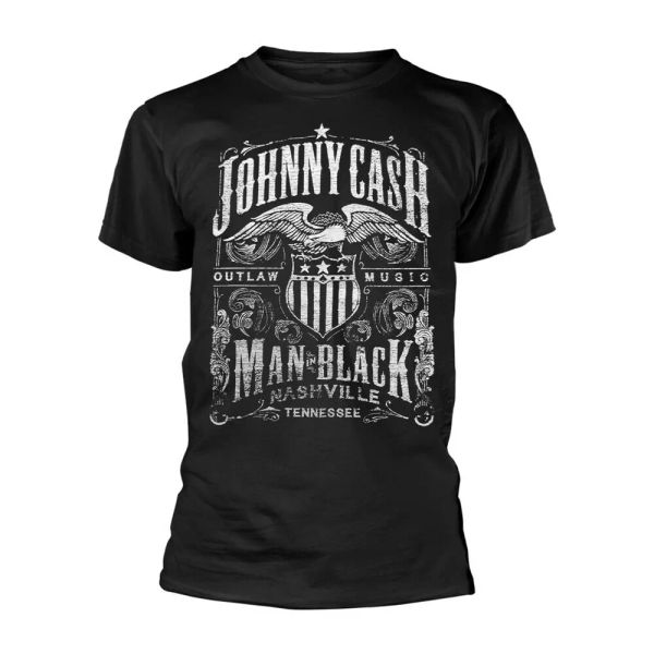 

johnny cash nashville label licensed mens t-shirt, White;black