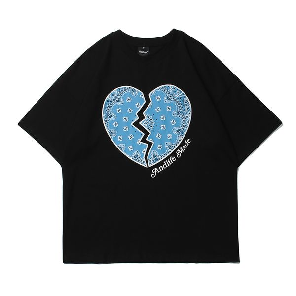 

men's t-shirts cotton shirt with short sleeves of cotton a big hip hop, White;black
