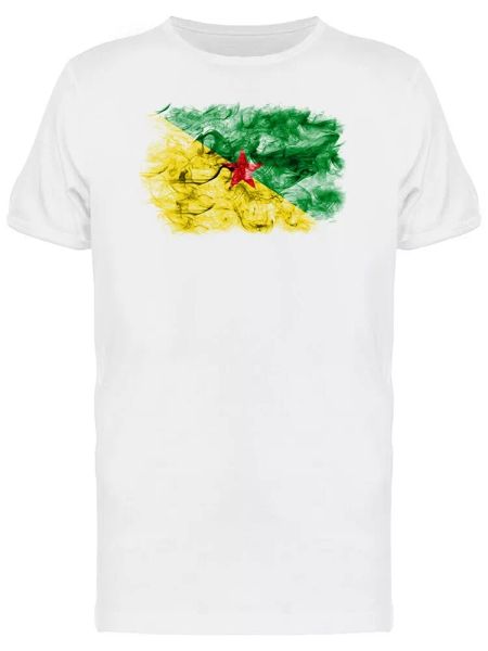 

french guiana smoky flag men's tee -image by shutterstock, White;black