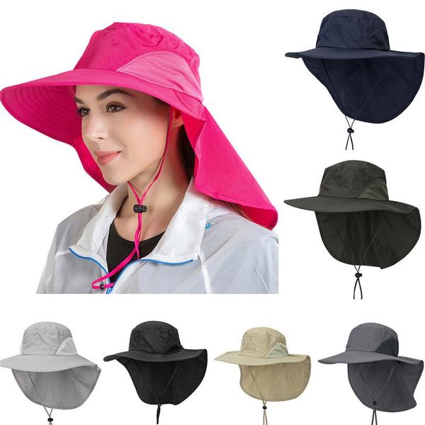 

stingy brim hats outdoor sport hiking visor hat uv protection fishing sun protect cap sunscreen breathable camping, Blue;gray