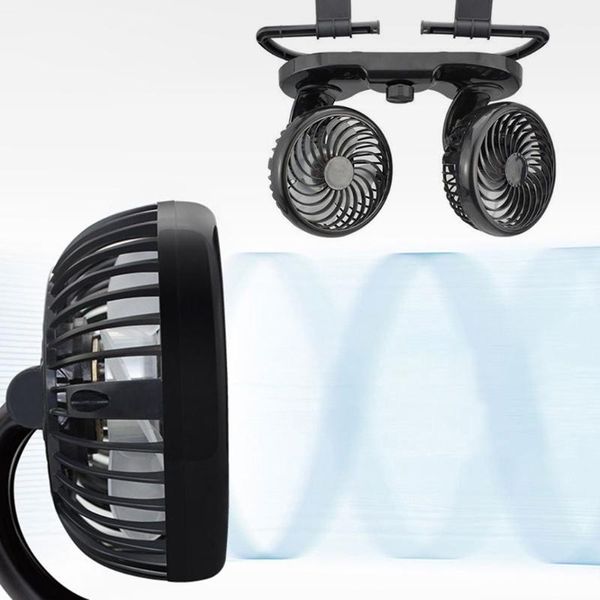 

electric fans 12v/24v adjustable dual head car fan hanging 360Â° rotatable cooling air for vehicles suv rv boat n0pf