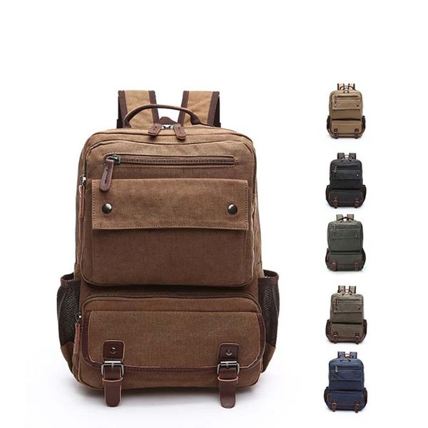 

casual fashion canvas outdoor notebook large-capacity backpack