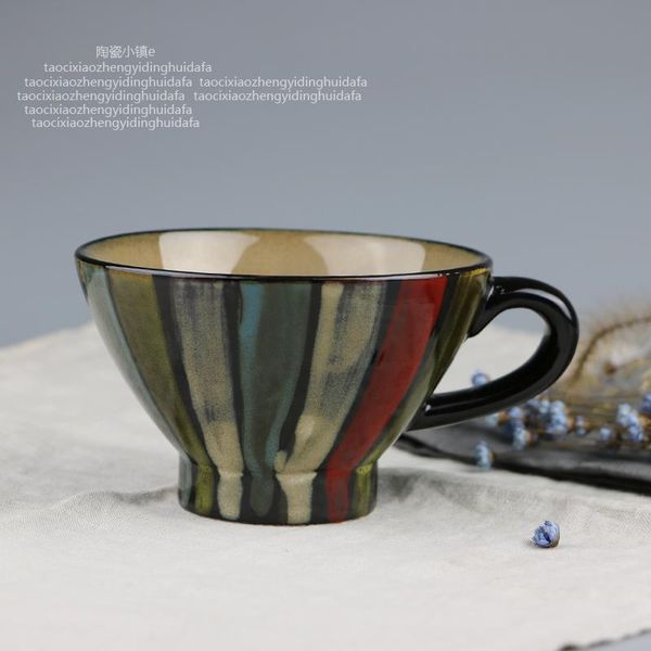 

mugs hand-painted ceramic cup reactive glaze goblet american latte coffee lovers espresso small tea mug