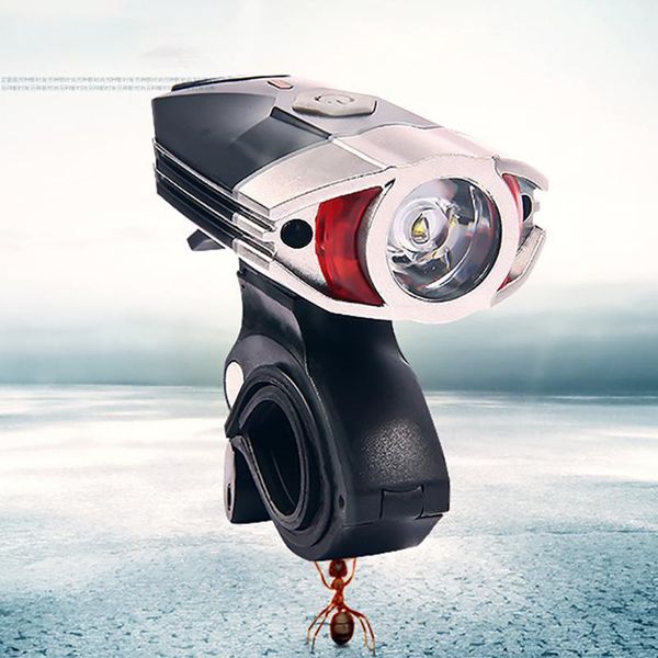 

cycling bike helmet lamp usb rechargeable bicycle tail light headlamps headlight warn rear safety built-in 1200mah battery lights