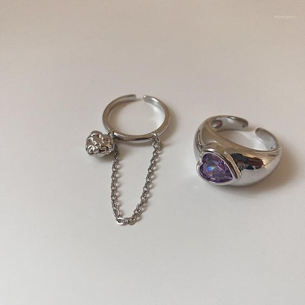 

wedding rings minority design exaggerated zircon love opening ring female korean simple versatile temperament cold wind1, Slivery;golden