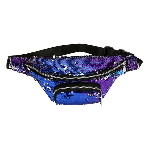 

waist bags sfg house women sequins casual bag zipper pu pack chest coin card purse female fanny 2021