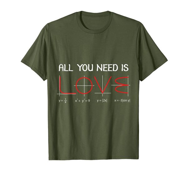 

men women all you need is love gift t-shirt for math teacher, White;black