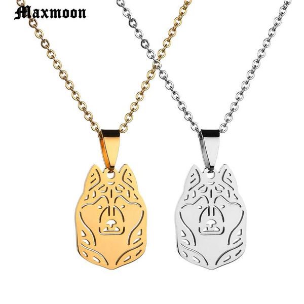

pendant necklaces maxmoon fashion jewelry stainless steel wolf head necklace contains chain, Silver