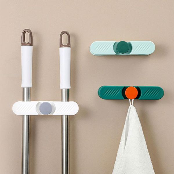 

hooks & rails broom holder super anti-slip wall mounted mop organizer for kitchen bathroom adhesive storage hook racks