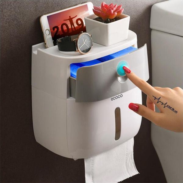 

toilet paper holders double layer holder waterproof storage box wall mounted roll dispenser portable