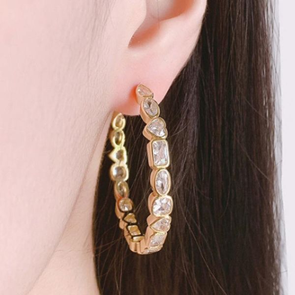 

zlxgirl jewelry love heart shape cubic zirconia stud wedding earrings women's bridal ears pierings gifts, Golden;silver