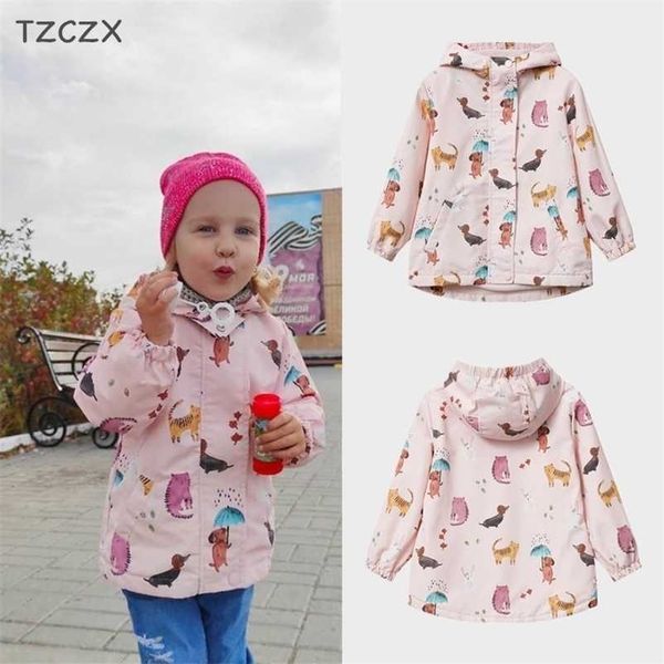 

boys girls jackets outerwear printing cartoon double layer fleece lining children coats for spring/autumn wear 211204, Blue;gray