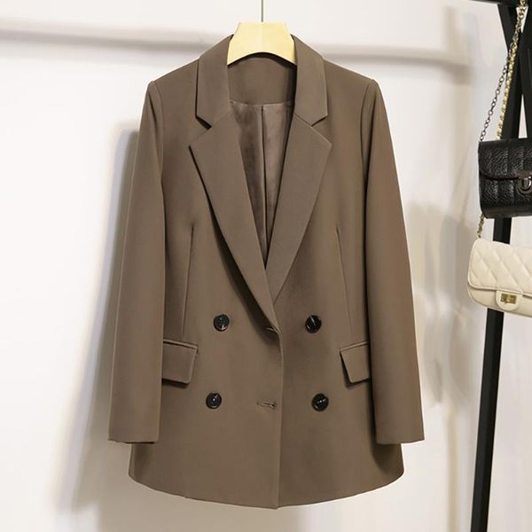 

women's suits & blazers fashion button up collared loose coffee female blazer office lady double breasted women spring autumn clothes, White;black