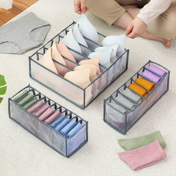 

storage drawers foldable underwear box with 6/7/11 compartments socks bra underpants wardrobe drawer closet organizer divider