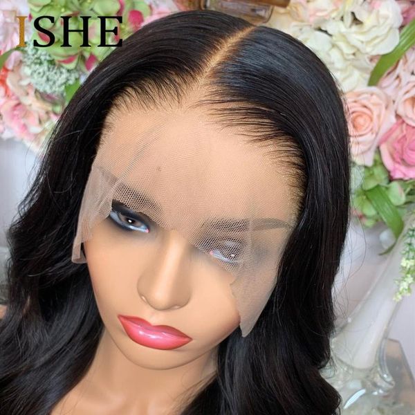 

lace wigs 13x6 hd transparent frontal wig body wave human hair for black women 30 inch front brazilian ishe, Black;brown