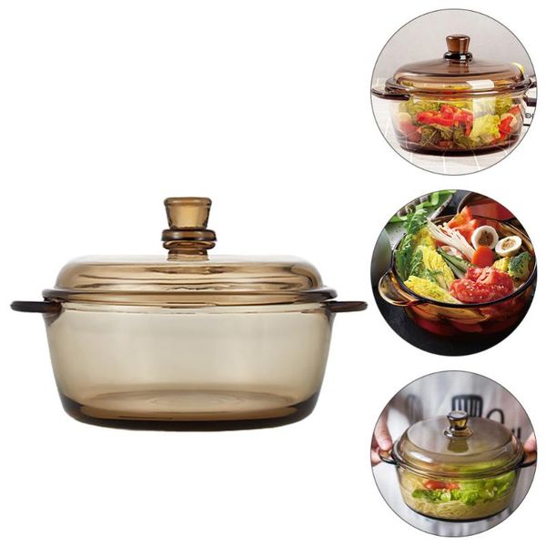 

bowls 1pc glass bowl with lid heat resistant noodle soup (light brown)