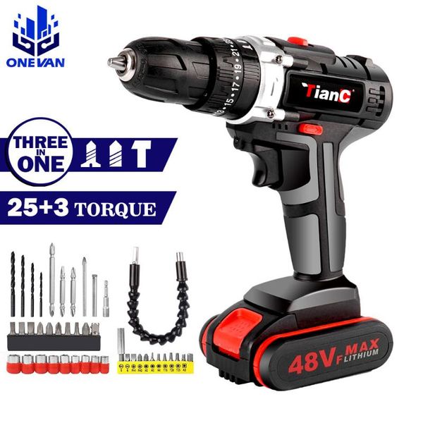 

professiona electric drills 21v cordless screwdriver impact drill 25+3 torque hammer handheld lithium battery power tools