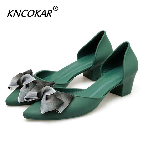 

creative high heel sandals 2021 women's shoes bow-tie heels frosted jelly, Black