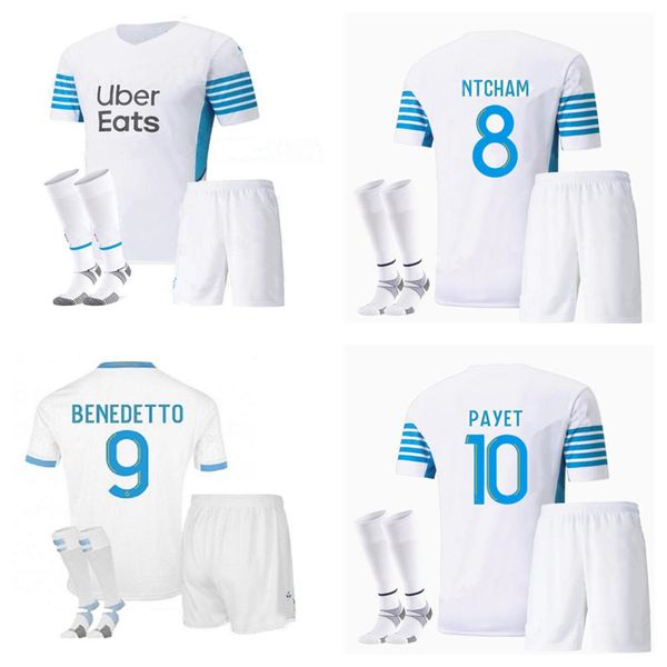 

21 22 marseille soccer jerseys olympique milik maillot de foot om 2021 2022 camiseta payet thauvin benedetto men kit football shirt fans, Black;yellow