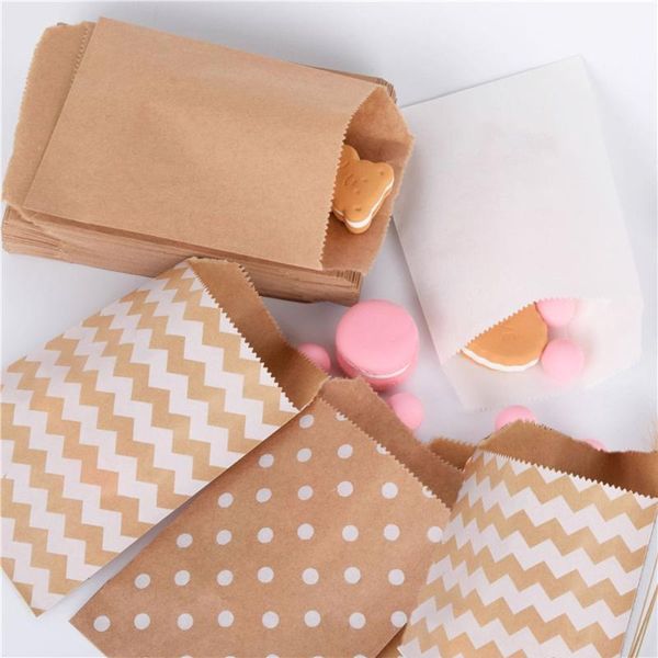 

gift wrap 15cm10cm 50pcs party pastry tool baking wave dot packing pouch popcorn bag candy biscuit bags kraft paper