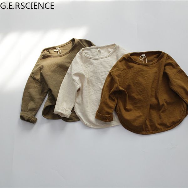 

2022 spring childrens long-sleeved t-shirt loose baby boy solid color casual fashion all-match childrens top, Blue