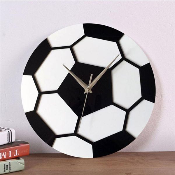 

wall clocks creative football clock mute living room bedroom decoration heart-shaped acrylic sticker mural