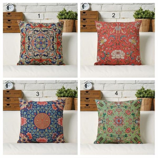 

retro red boho bohemian geometry burlap fabric home fashion decor throw pillowcase cushion cover cotton linen cojin para cushion/decorative