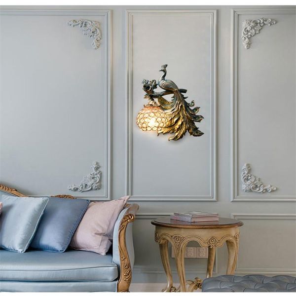 

wall lamps modern peacock resin living dining room lighting bathroom bedroom light led for home industrial decor lamp