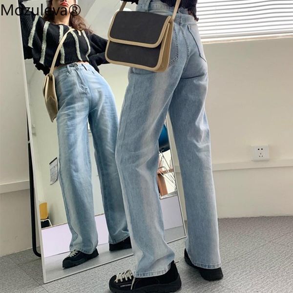 

mozuleva plus size korean high waist jeans causal loose oversize blue trousers women vintage denim pants 2021 winter women's