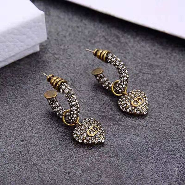

design jewelry pearl full diamond hook earrings 925 silver needle love female earrings jewelry batch, Golden