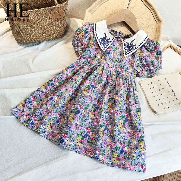 

girl's dresses summer new sweet kids girls short sleeve floral girl for fashion clothing q216, Red;yellow