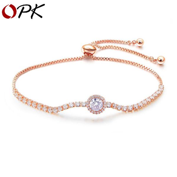 

fashion simple small fresh geometric round adjustable bracelet hand jewelry, Silver