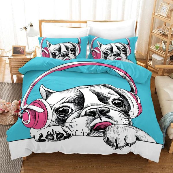 

bedding sets set cute music dog style 3d printed duvet cover colorful design easy care for boys girls king  single size