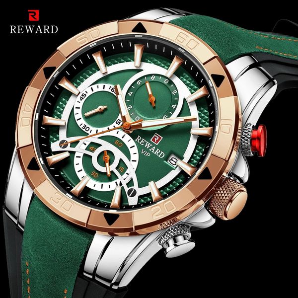 

reward men quartz watches business dress waterproof wristwatch men luxury silicone sports watch men gifts montre hommeg, Slivery;brown