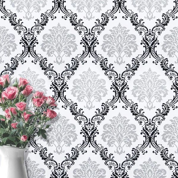

wallpapers 10m luxury victorian damask wallpaper roll home decor living room bedroom metallic floral wall contact paper self adhesive