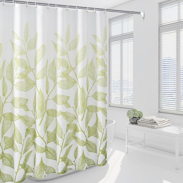 

golden plant leaves shower curtain waterproof bathroom home decoration bath curtains farmhouse decor kitchen