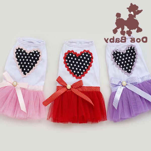 

the dog clothes dog spring and summer princess pet clothing peach heart shawl skirt