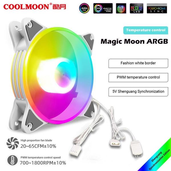 

fans & coolings coolmoon cooler heatsink cpu pwm cooling fan 12cm 5v addressable argb radiator for deskpc chassis