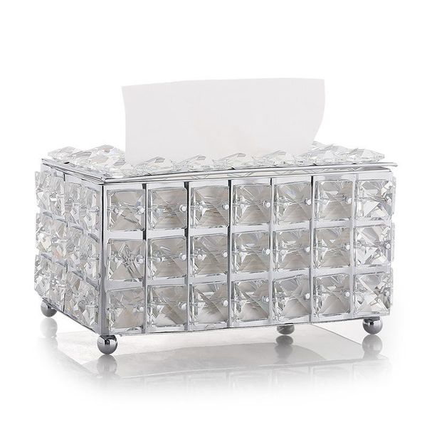 

tissue boxes & napkins 1pc rhinestone box paper rack office table accessories facial case holder creative napkin tray decoration