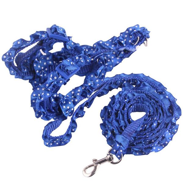 

adjustable pet dog long printed chest harness traction rope set teddy out leash for small medium-sized collars & leashes