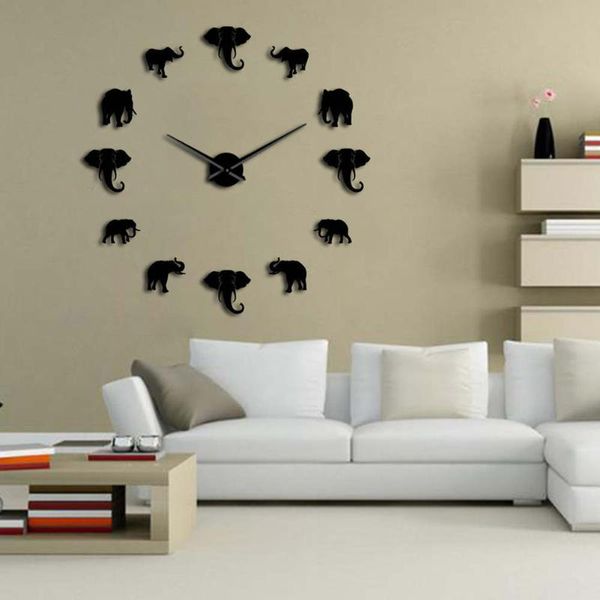 

wall clock fashionable frameless cartoon elegant pattern acrylic kit for homecoffee shop home decoration clocks